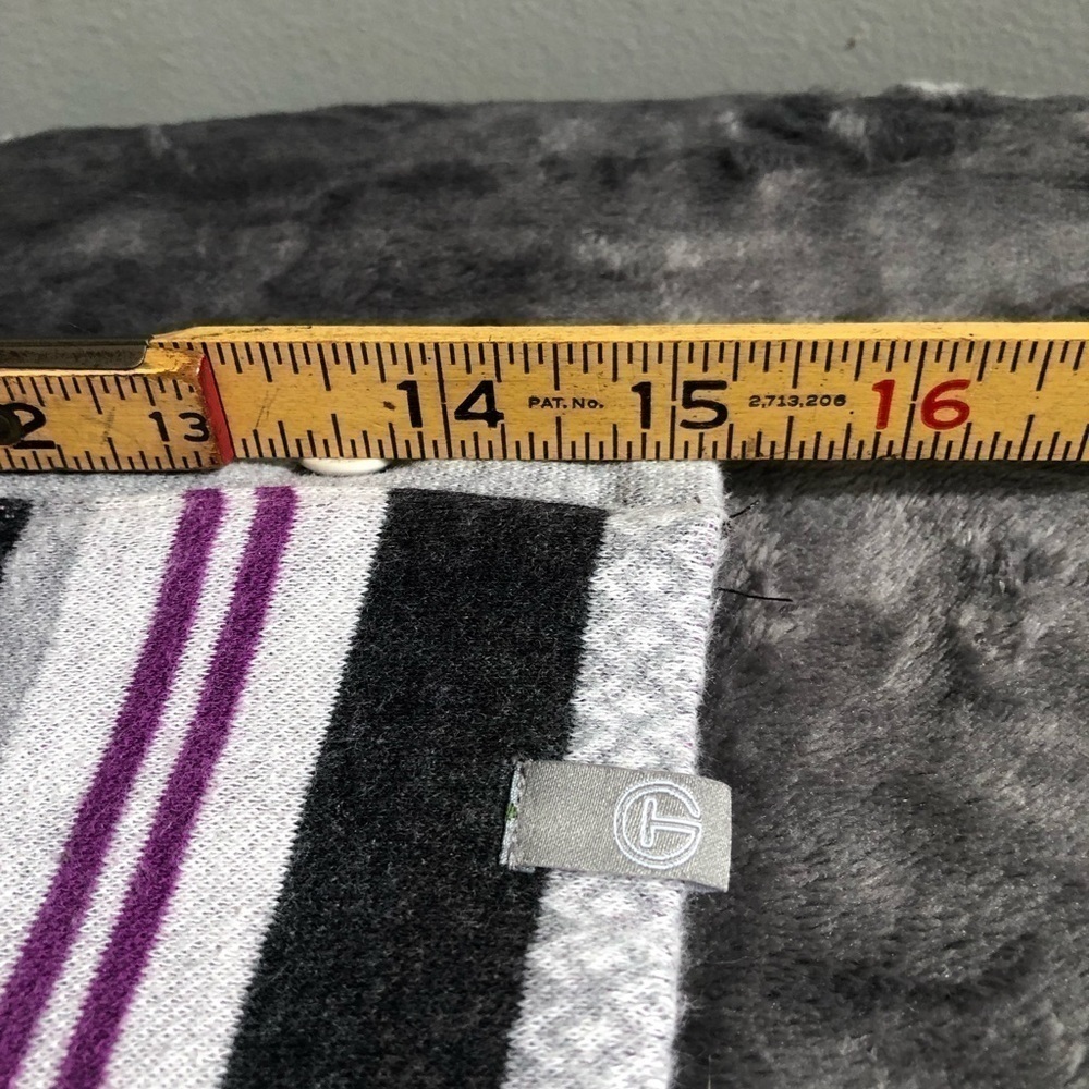t for Talbots purple grey striped Long sleeve sweater top size small #w1019 - Picture 8 of 9